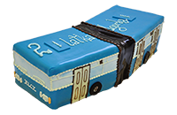 Tort autobus 3D niebieski