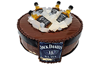 Tort beczka 3D Jack Daniels z czterema buteleczkami w lodzie