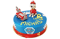 Tort Psi Patrol z figurkami Marshall i wóz strażacki