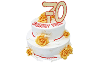Tort 2-piętrowy angielski 70 urodziny