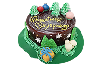 Tort z dekoracją świąteczną